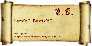 Merő Bartó névjegykártya